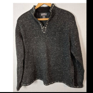 Woolrich Quarter Zip Grandpa Sweater Wool Knit Large L Cozy Fall Vintage Preppy